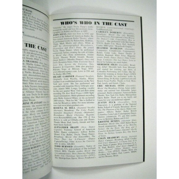 Come Fly Away Playbill 2010 Marquis John Selya Theatre Twyla Tharp Frank Sinatra - Picture 8 of 11